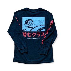 Lurking Class By Sketchy Tank x Mr. Tucks Lurker Black & Red Long Sleeve T-Shirt